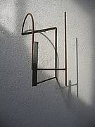 Raumzeichnung 1  2007-Rundstäbe, Stahlblech-45x25x36cm